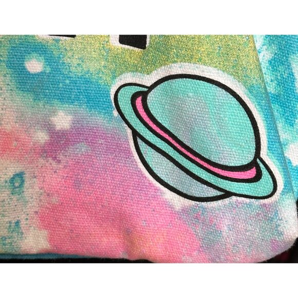 Limited Too "Girls Rule The Galaxy" Tie Dye Tote Bag 100% Cotton 14" Height - Picture 12 of 16
